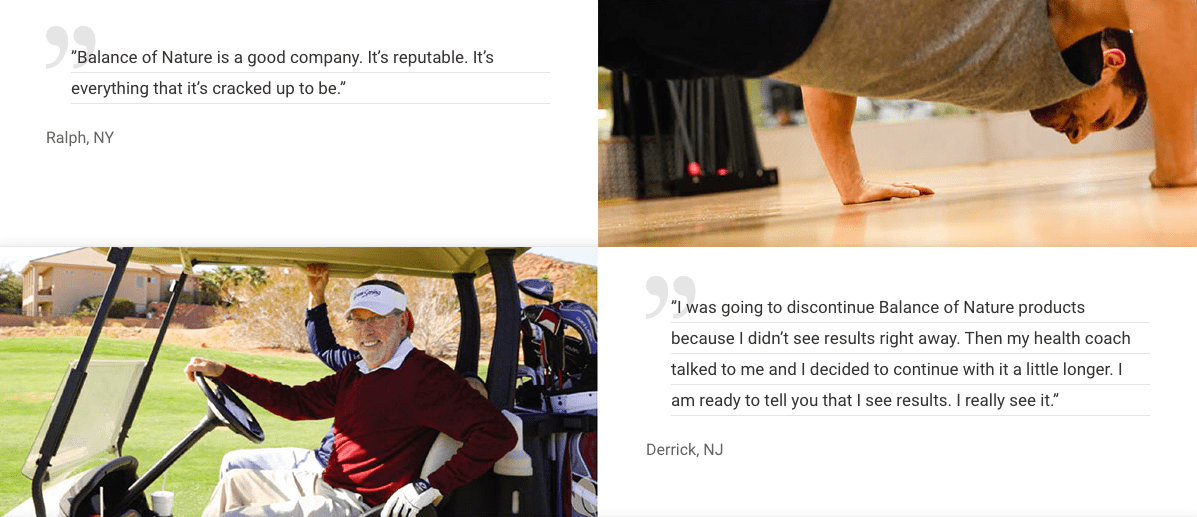 testimonials for balance products