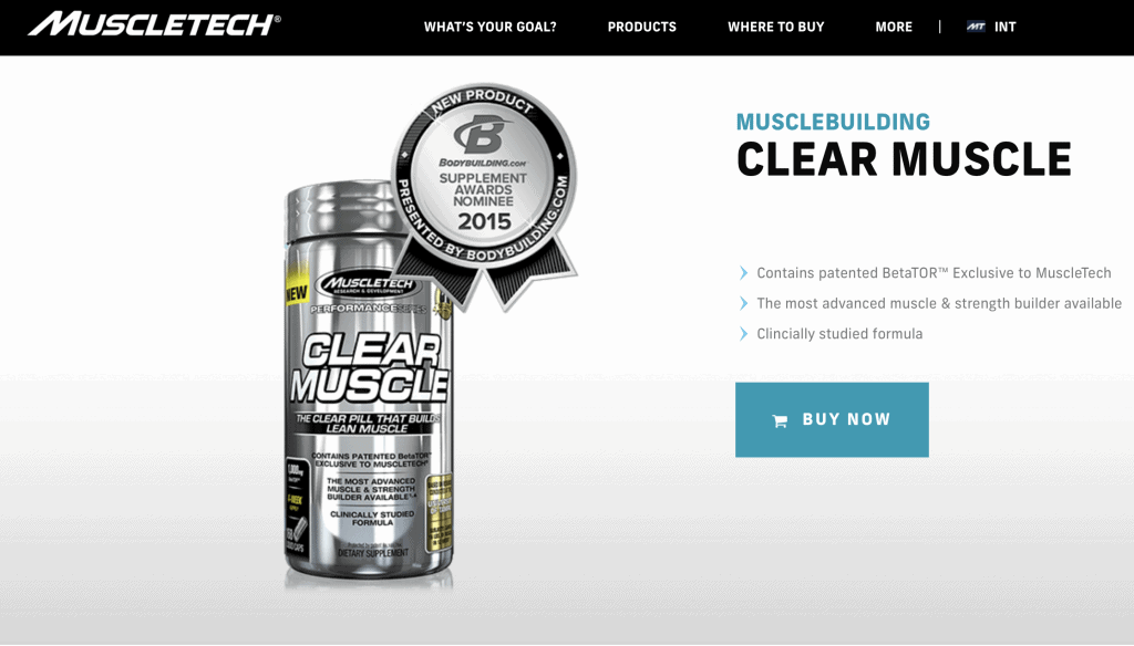 MuscleTech Clear Muscle Website