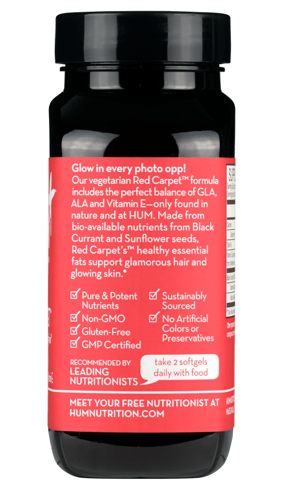 Hum Nutrition Red Carpet back label