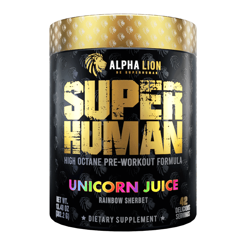 SUPERHUMAN Pre-Workout supplement unicorn flavor