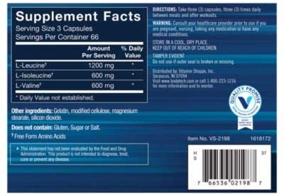 BodyTech BCAA 2-1-1 ingredients