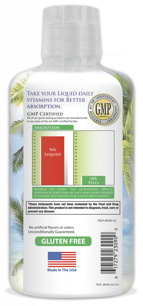 Tropical Oasis Brain Fuel back label