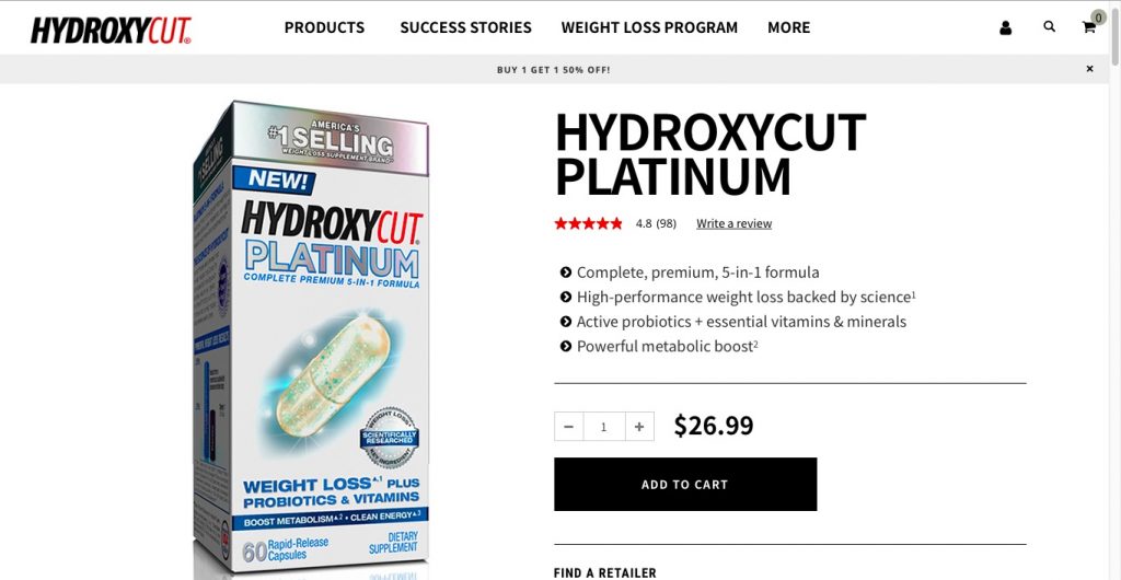 Hydroxycut Platinum Website