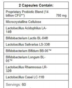Pb8 Probiotic Supplement Facts