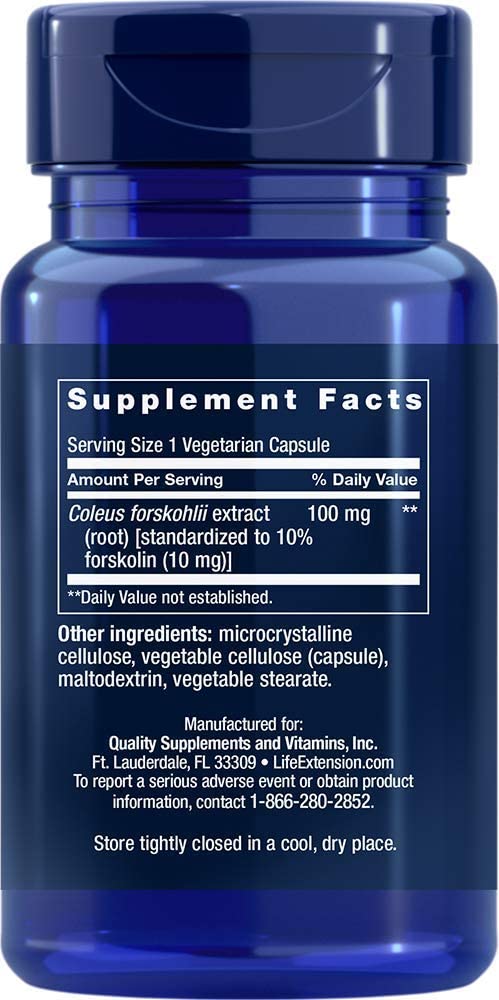 Life Extension Forskilin Supplement Facts