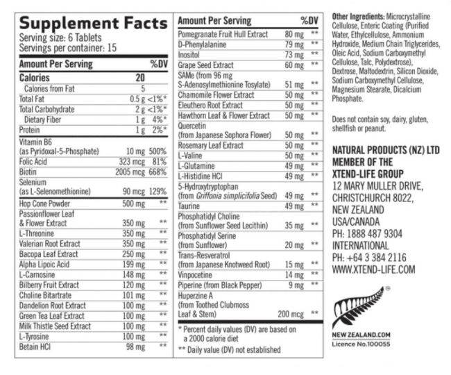 Neuro Natural Sleep Supplement Facts