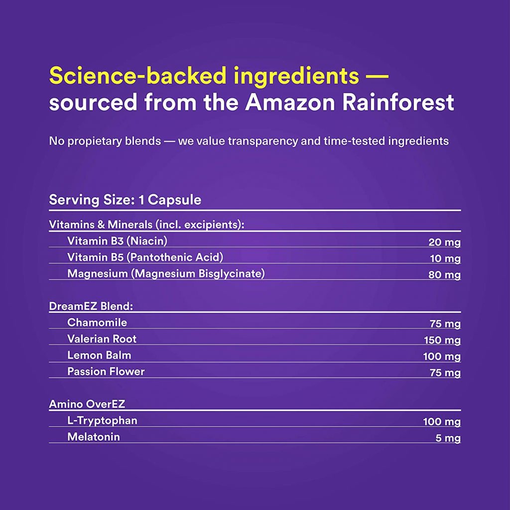 Dream EZ Ingredients