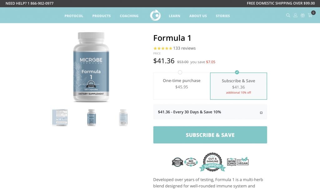 Microbe Formulas Formula 1 Website