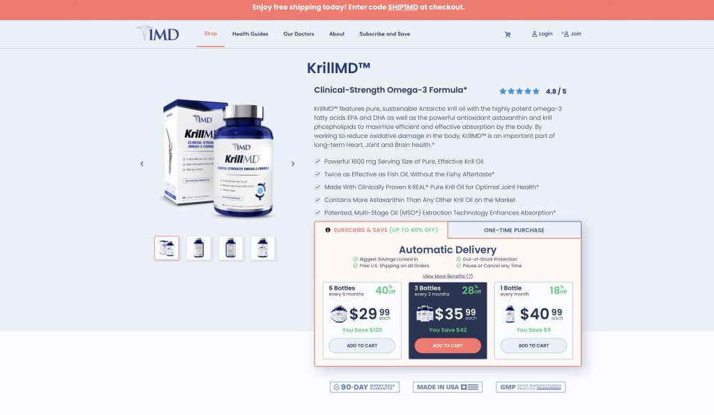KrillMD 1MD Website