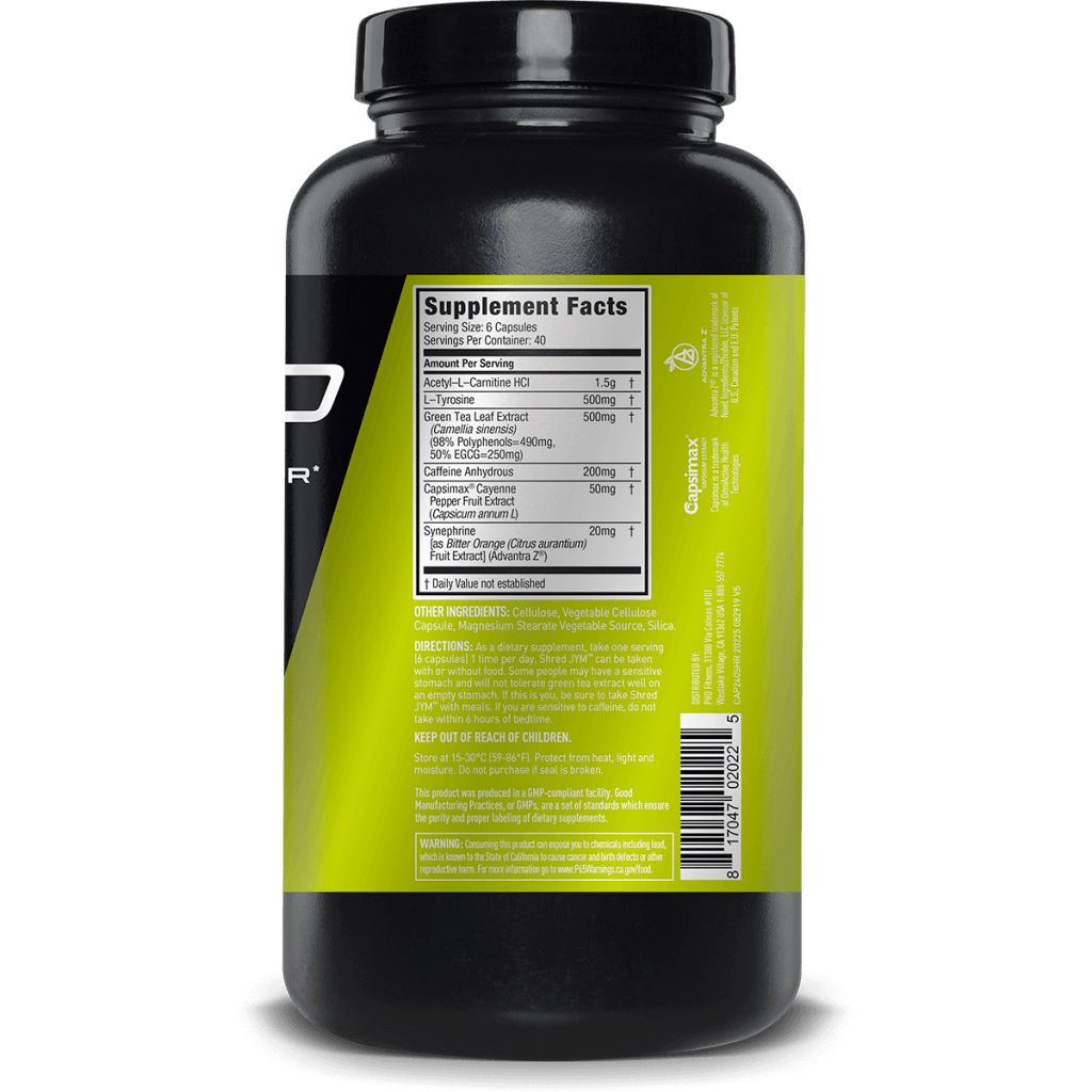 JYM Shred Supplement Facts