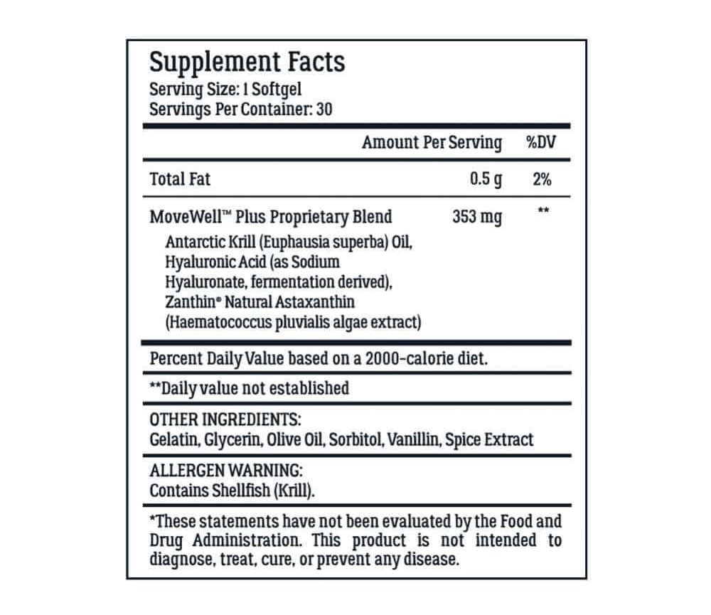 MoveWell Supplement Facts