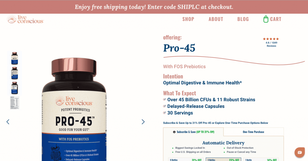 Pro-45 Live Conscious Website