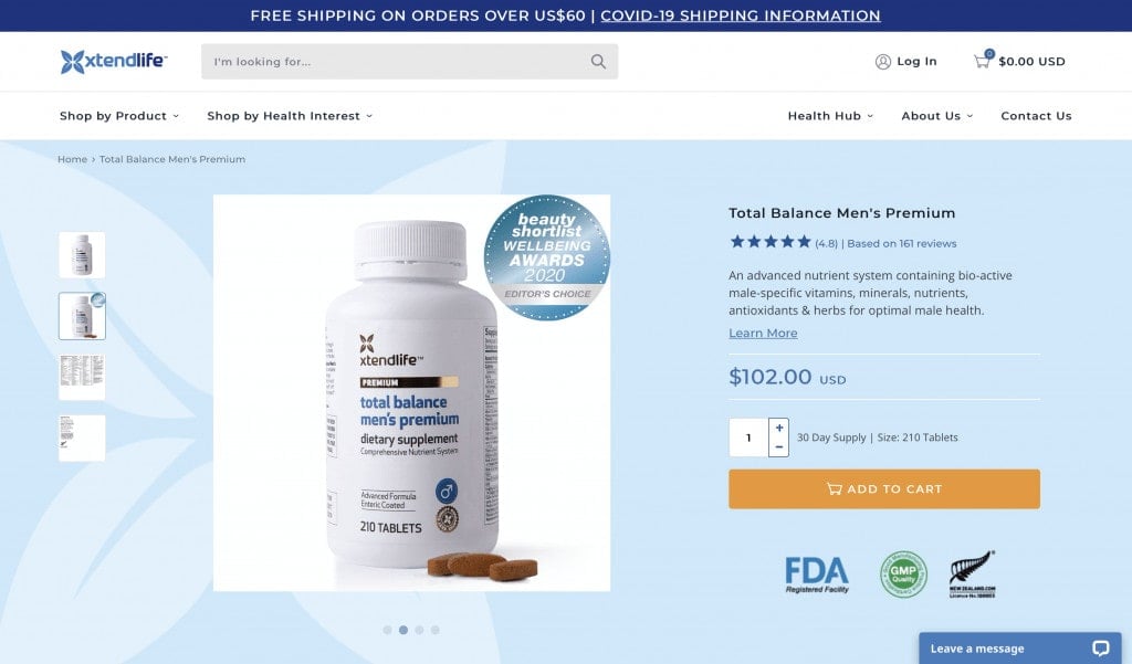 Xtend-Life Total Balance Website