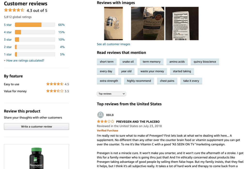 Prevagen Customer Reviews
