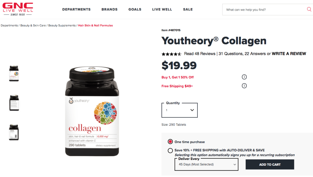 Youtheory-Collagen-GNC-Website