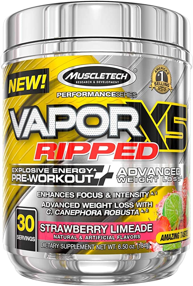 Best Thermogenic Pre-Workout Products-Muscle Tech Vapor 5X Ripped, from Iovate