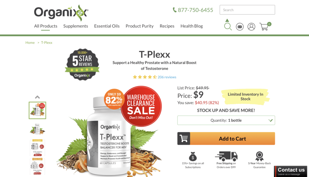 Organixx T-Plexx Website