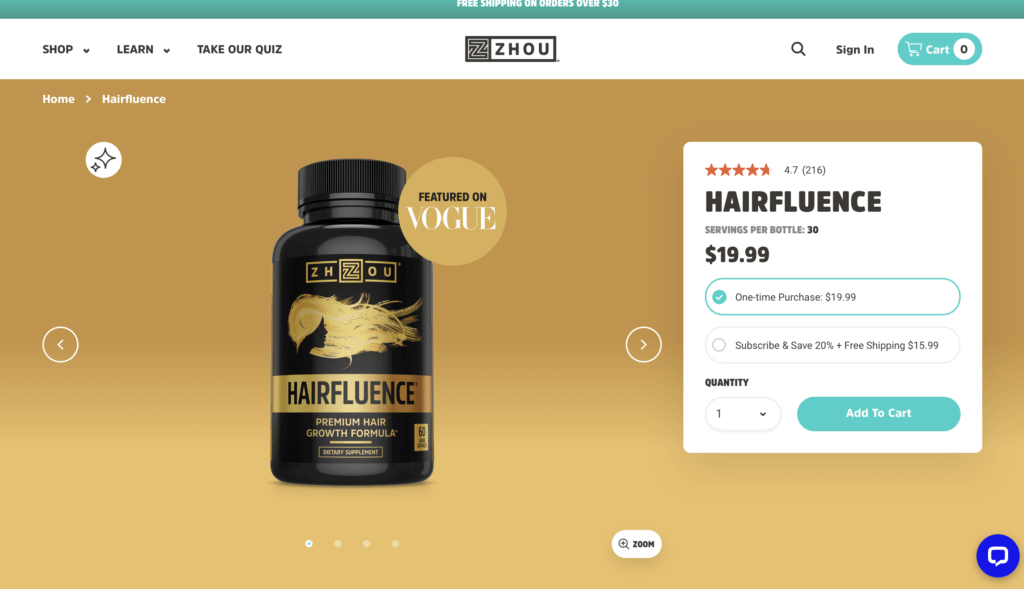 Zhou Hairfluence Website