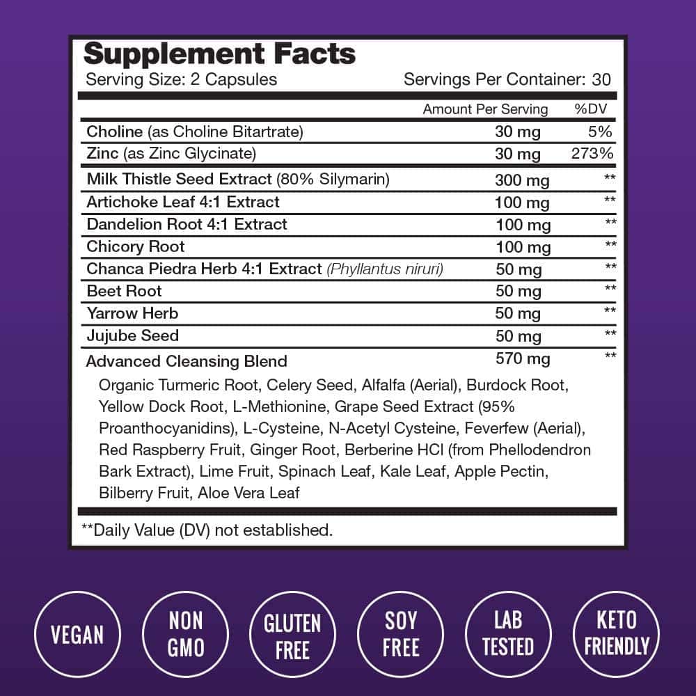 NutraChamps Liver Cleanse Supplement Facts