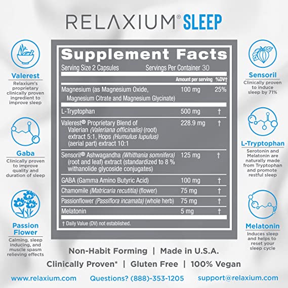 Relaxium Sleep-Supplement Facts