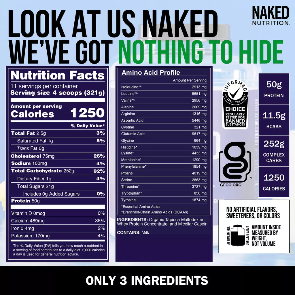 naked mass supplement facts