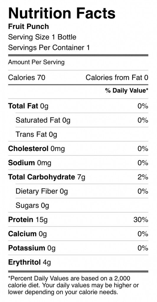 Protein2o Water - Nutrition Facts