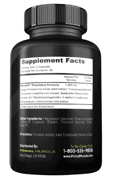 MesoFX Supplement Facts