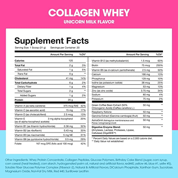 obvi collagen whey protein supplement facts