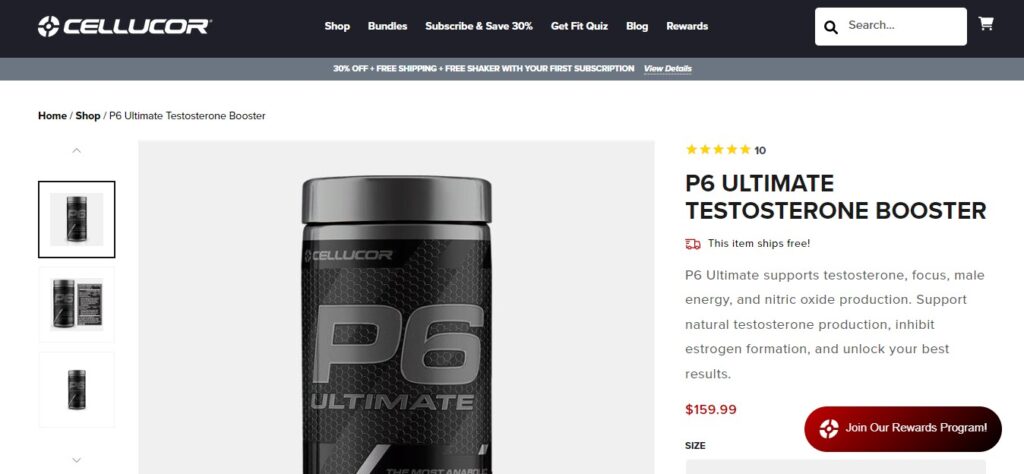cellucor p6 ultimate testosterone booster website