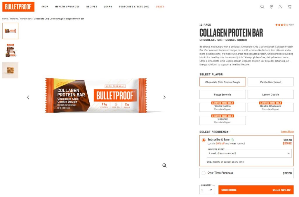 bulletproof collagen protein bars