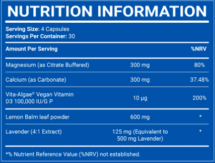 NooCube Sleep Upgrade Supplement Facts