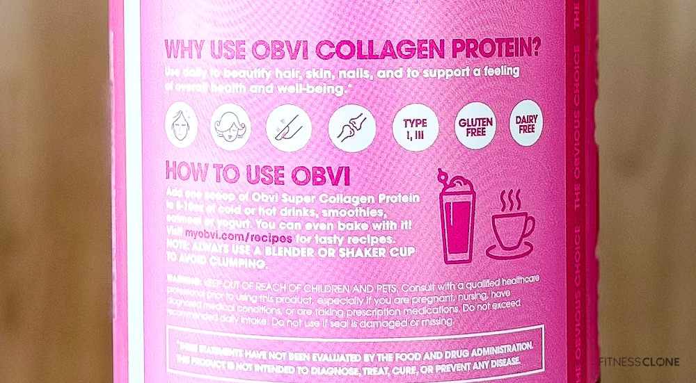 Obvi. Super Collagen Protein Label
