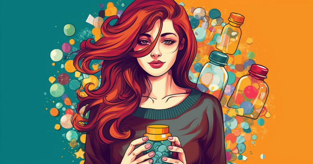 woman with probiotics