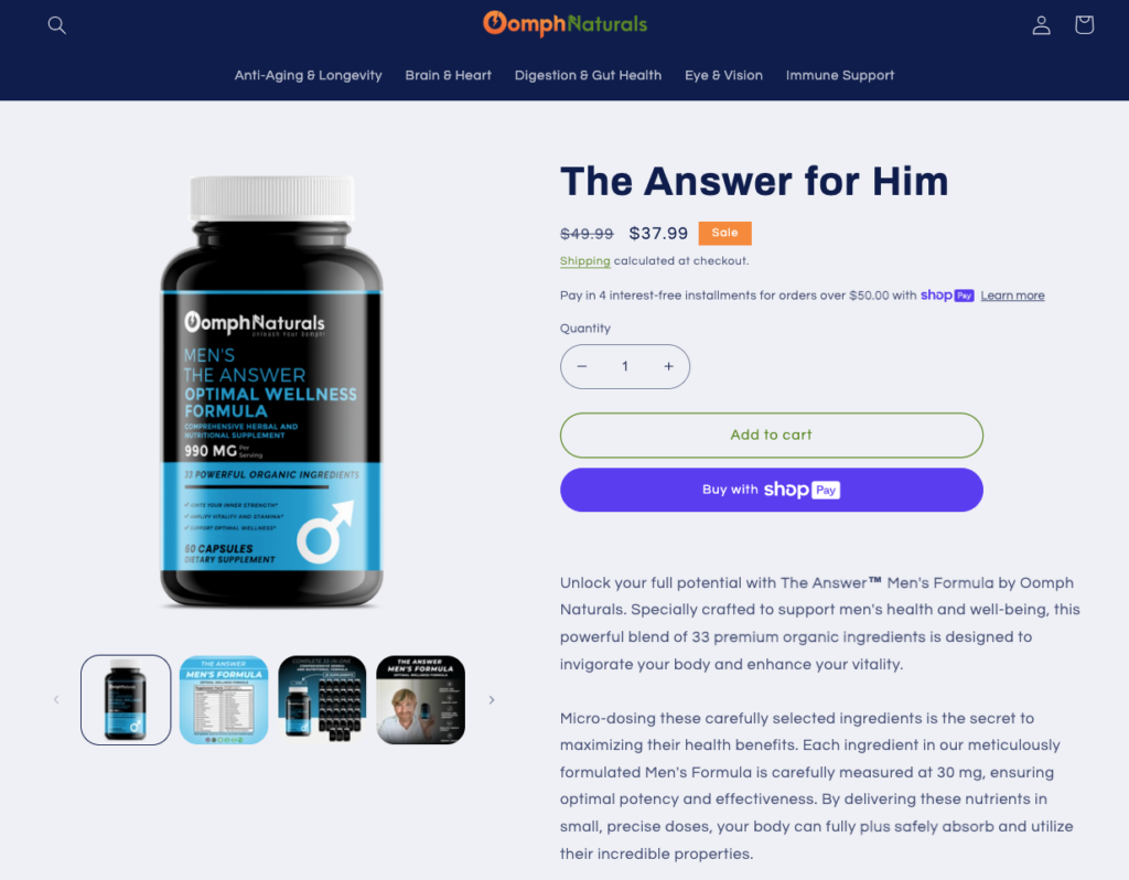 The Answer for Men Website