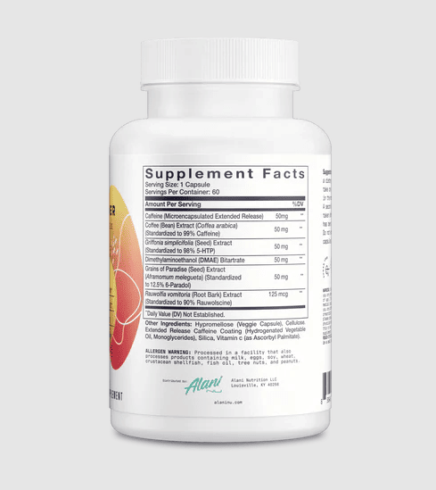 Alani Nu Fat Burner Label