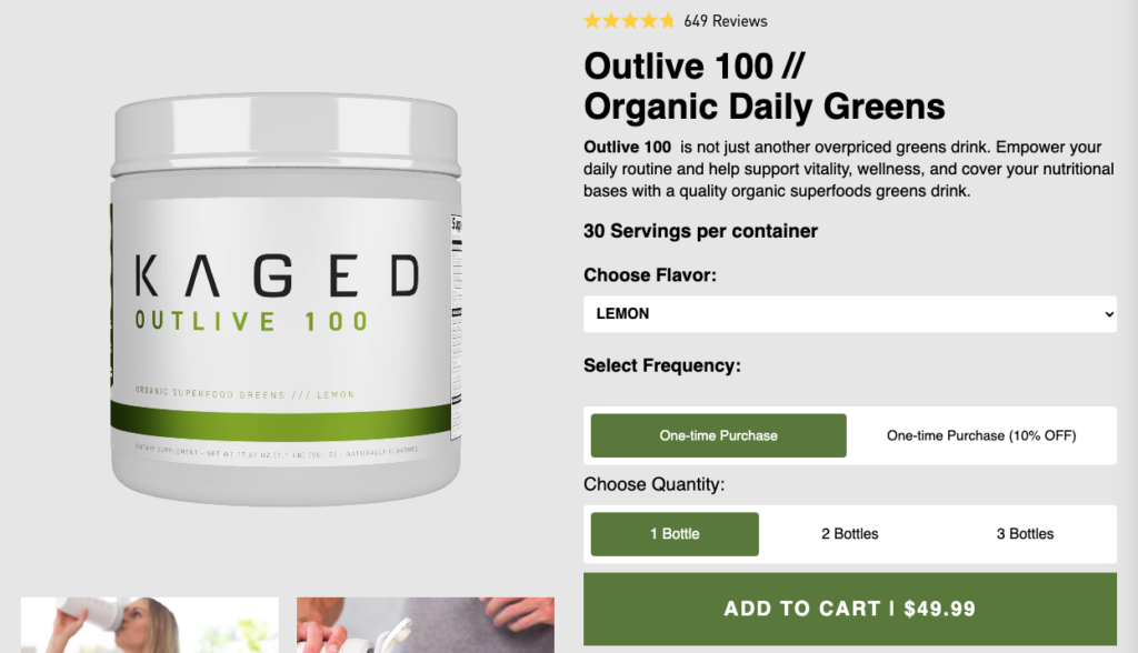 Kaged Outlive 100 Website