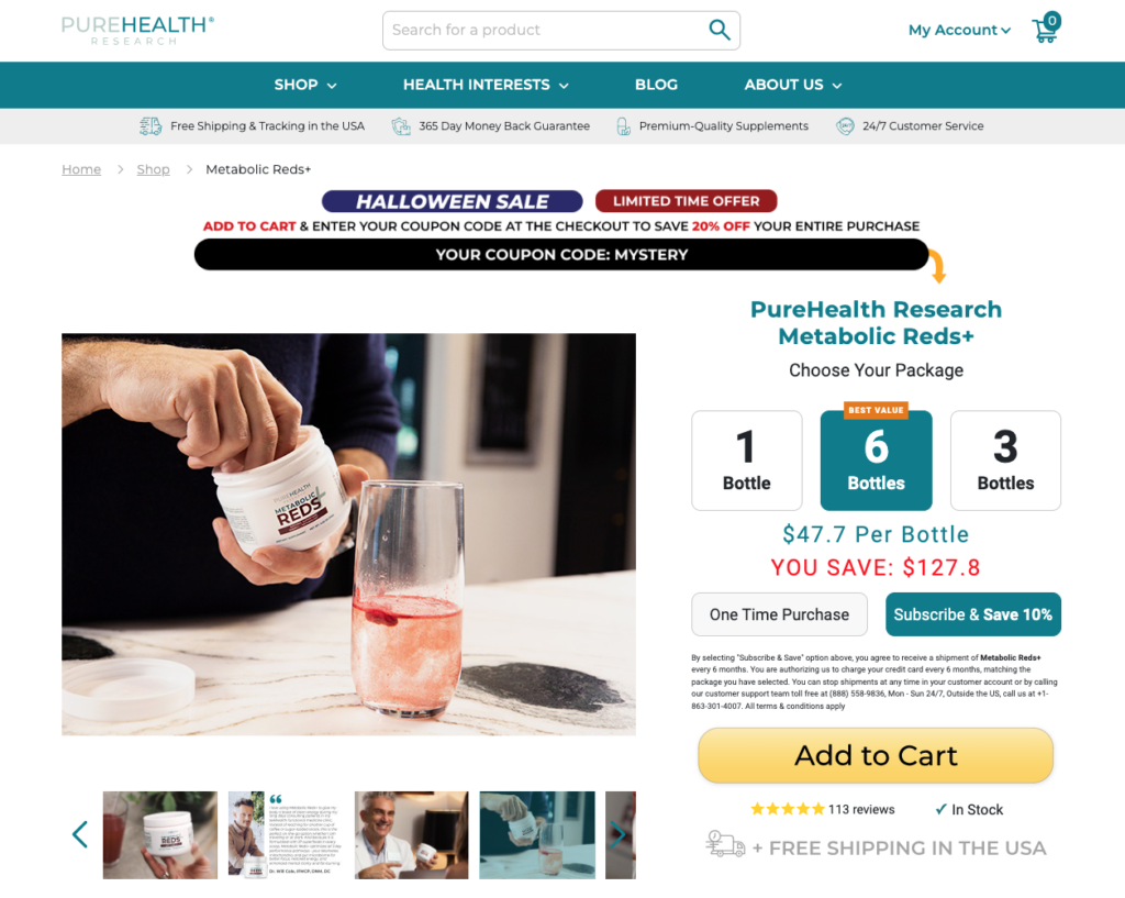 Metabolic Reds+ Website